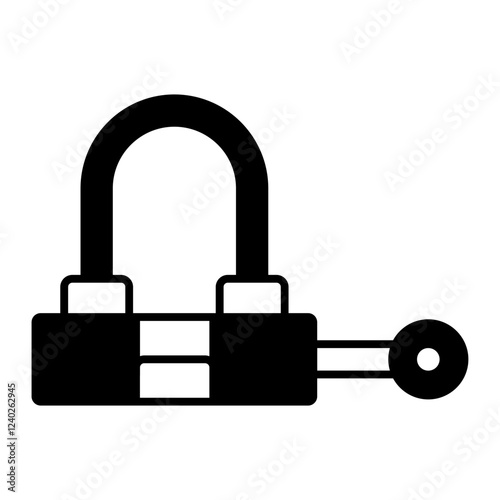 Bike lock black icon