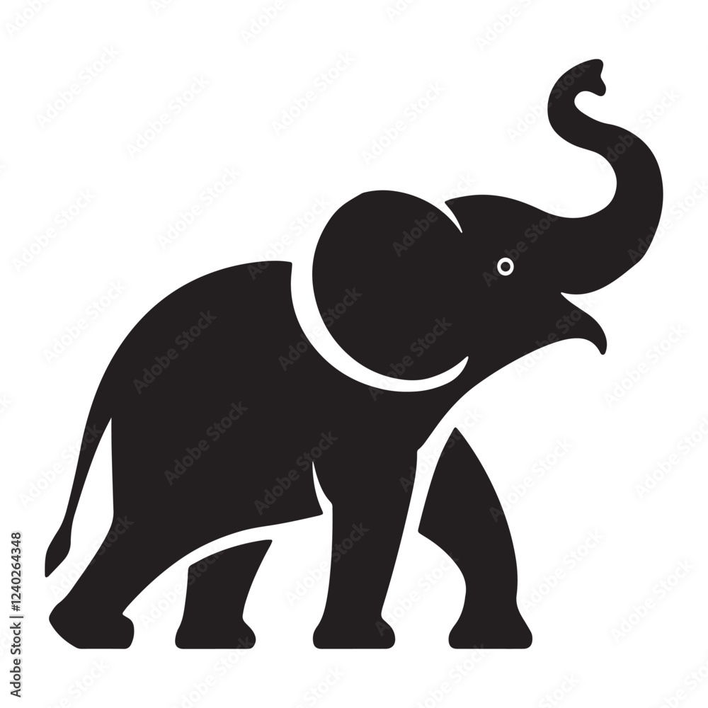 Fototapeta premium create a Elephant vector silhouette with white background