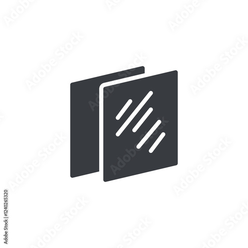 Two glass panes vector icon