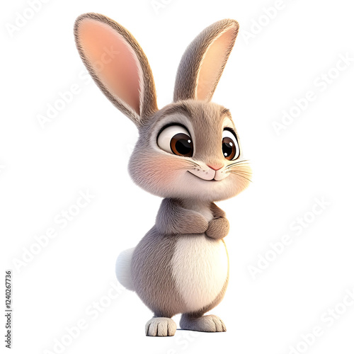 Playful rabbit character animated world cartoon style bright colors charming perspective fun and whimsical concept