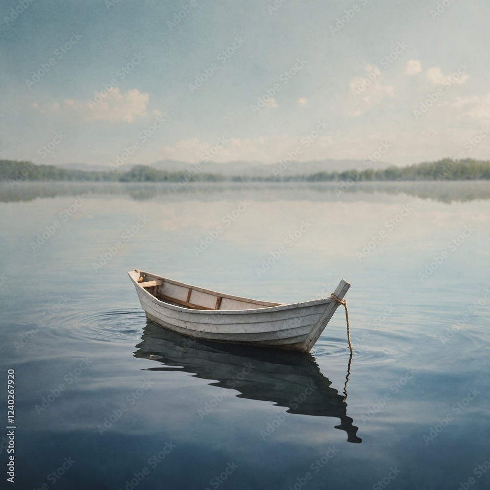A gentle watercolor of a small paper boat floating on calm waters. A gentle watercolor of a small paper boat floating on calm waters.