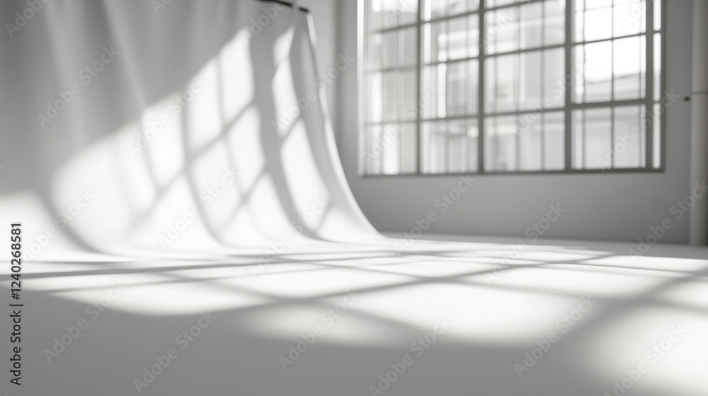 Obraz premium Sunlit Window Shadows in Modern Room