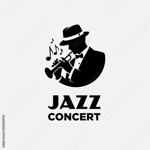 Silhouette People Hold Saxophone With Note Music Jazz Singer Player Classic Logo design inspiration