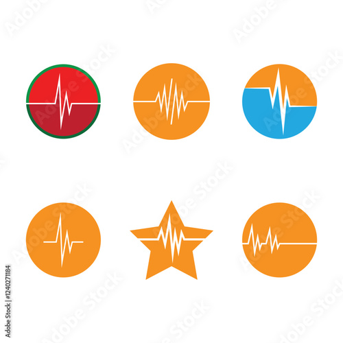 Pulse line ilustration logo vector template