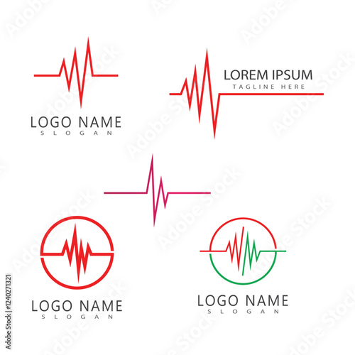 Pulse line ilustration logo vector template