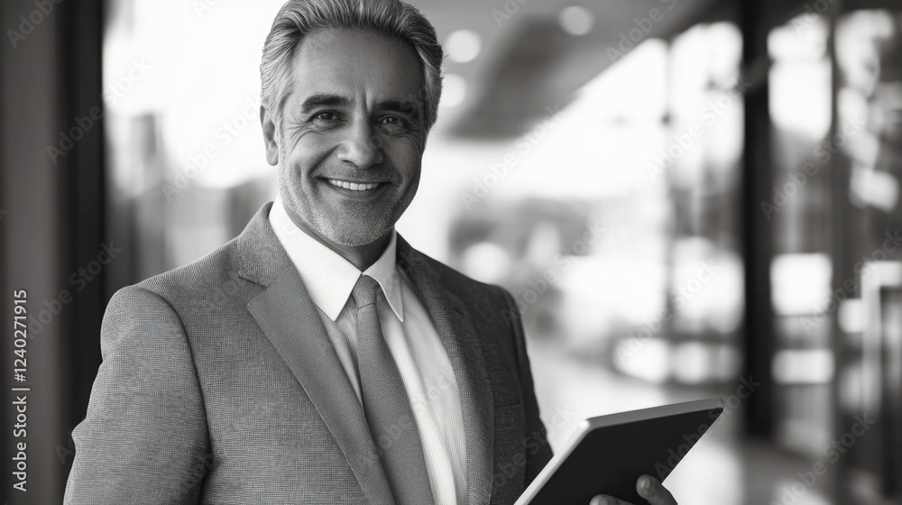 Fototapeta premium Businessman with Tablet at Work