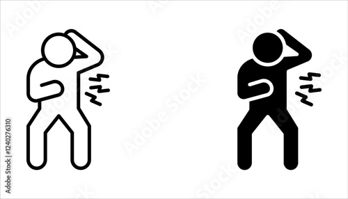 Heart Attack line icons set. Symptoms, Treatment. Vector signs for web graphics on white background