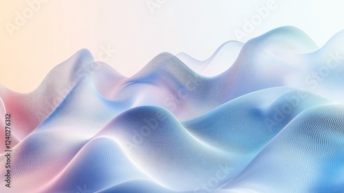 Waves of metallic texture flow in undulating patterns creating an abstract de...