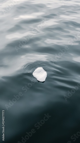 Mysterious creature swimming beneath the calm waters during twilight