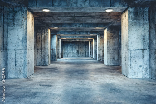 Wallpaper Mural Empty concrete parking garage, urban setting Torontodigital.ca