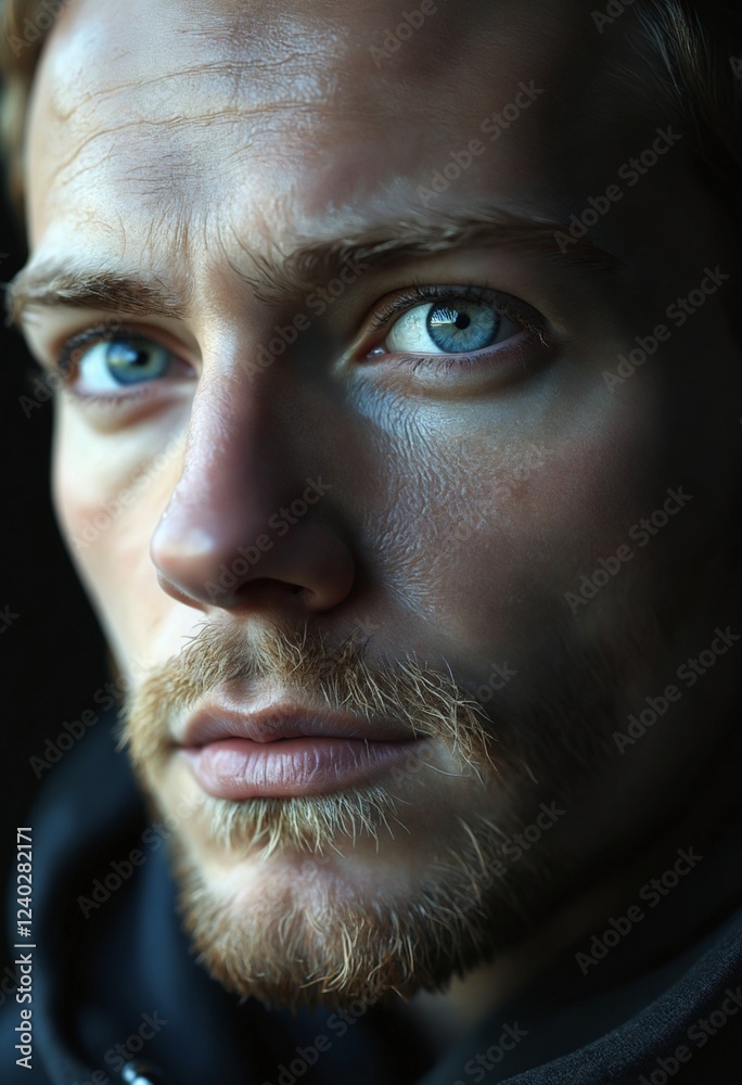 Obraz premium A blue eyed man of unknown race