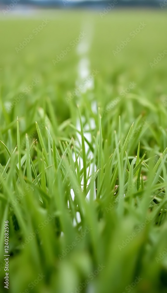 Fototapeta premium Grass Field White Line