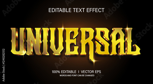 universal 3d vector text effect with modern style design