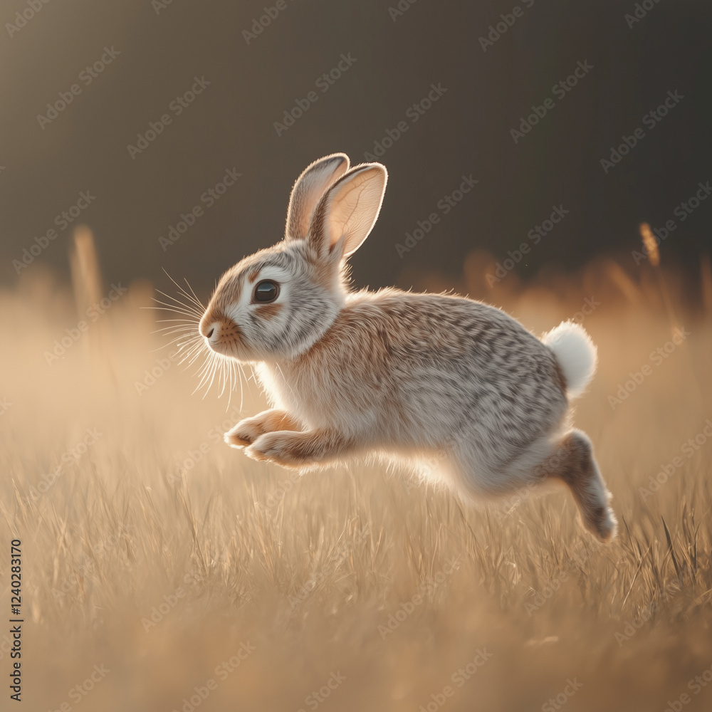 Obraz premium rabbit on the grass, generative AI illustration