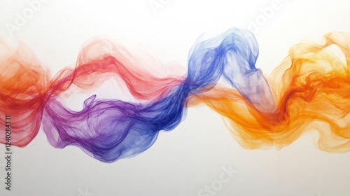 Colorful abstract wavy pattern created with smooth flowing shapes and gradien...