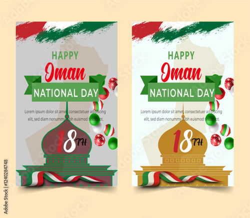 Realistic national day of oman instagram stories collection