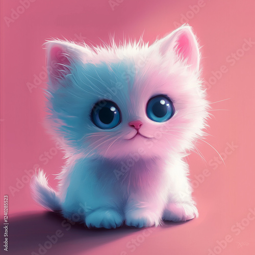 Cute cat cartoon imagesม generative AI illustration