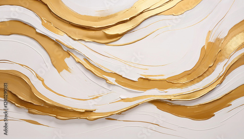Gold and white elegant marble abstract background with fluid movement