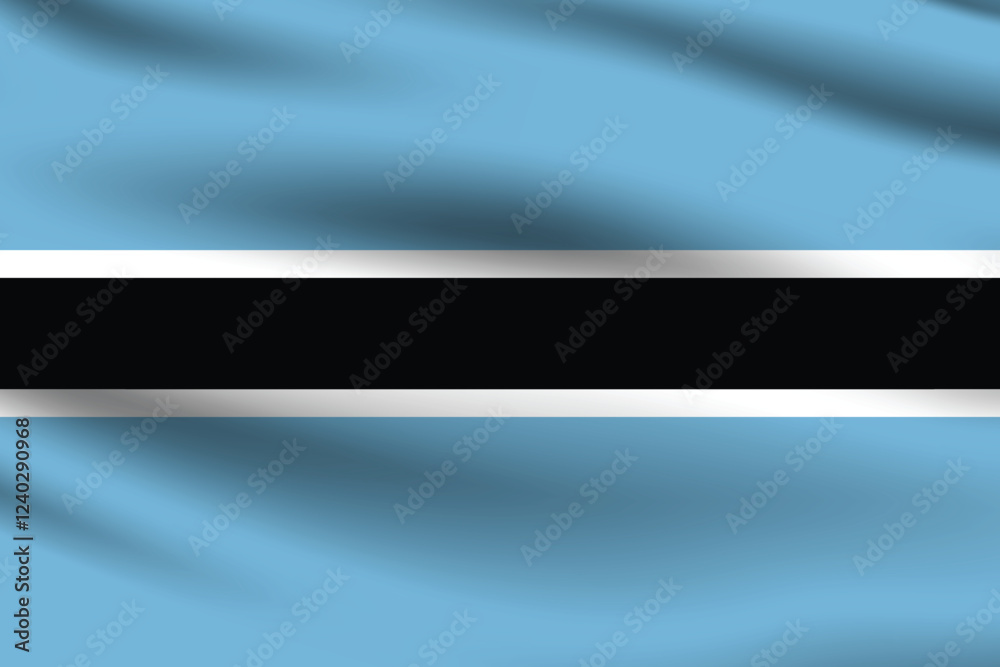 Fototapeta premium Botswana flag official colors and proportion digital vector illustration. Pleated flag.