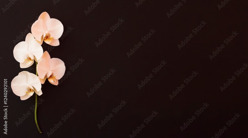 Obraz premium Elegant Orchid Flowers on Dark Background Displaying Natural Beauty