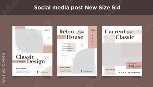 Classic Real estate house and property post or square web banner template
