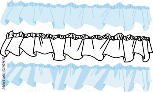 豪華なフリルの装飾ベクターイラスト素材