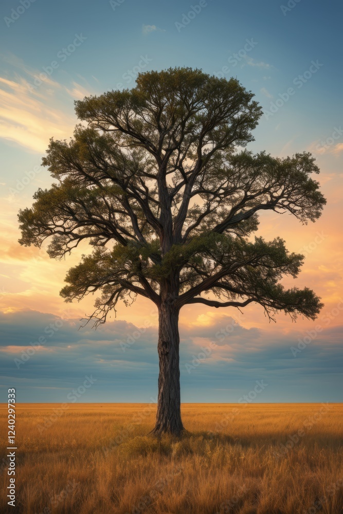 there is a lone tree in a field with a sky background there is a lone tree in a field with a sky background
