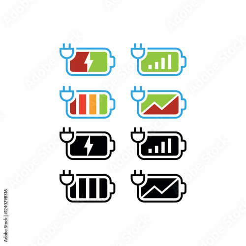 logo icon set battery vector