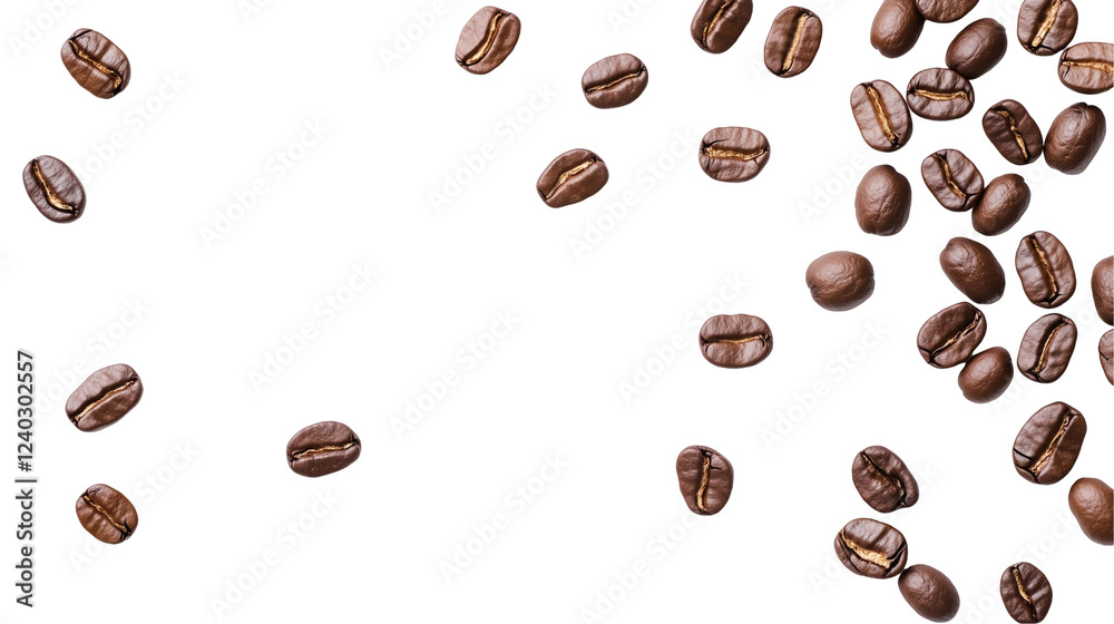 Obraz premium Coffee Beans Collection Isolated on White and Transparent Background