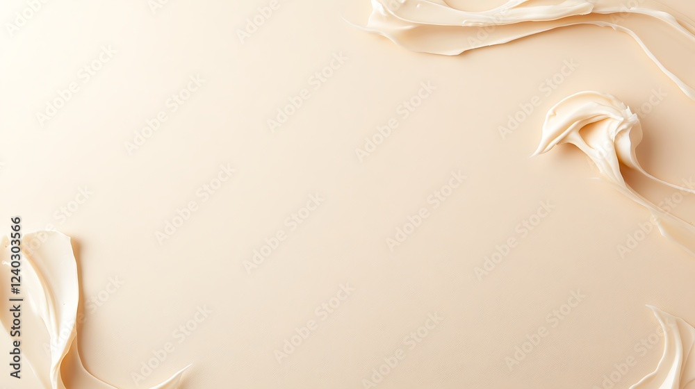 Creamy texture, beige background, swirl, cosmetic Creamy texture, beige background, swirl, cosmetic