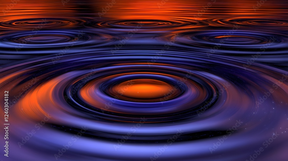 Abstract swirling ripples orange blue cosmic artwork Abstract swirling ripples orange blue cosmic artwork