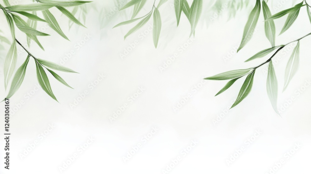 Delicate willow branches in fresh green, soft morning light, serene and minimalist Qingming Festival scene. Delicate willow branches in fresh green, soft morning light, serene and minimalist Qingming Festival scene.