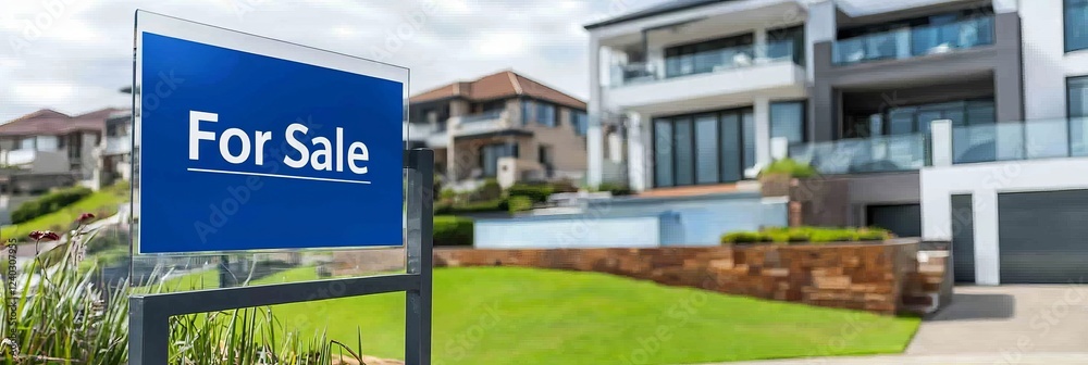 housing market property location concept. Modern house with a 