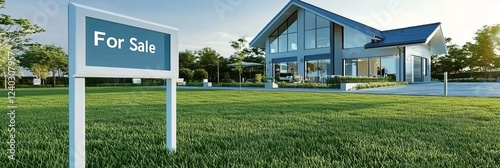 housing market property location concept. Modern house with a 