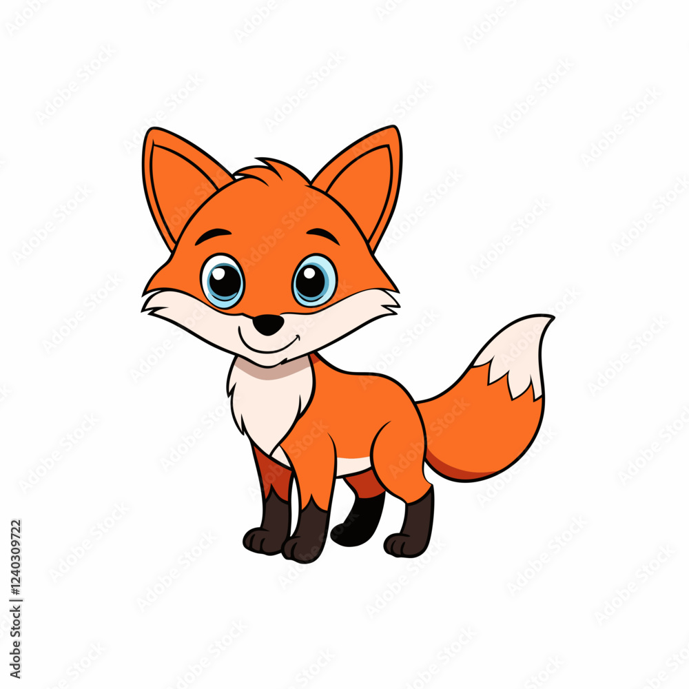 Fototapeta premium red fox cartoon