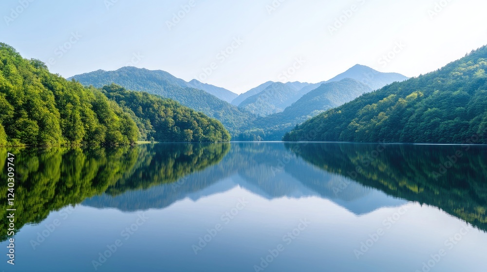 Serene mountain lake reflection, tranquil landscape, peaceful scenery, nature background Serene mountain lake reflection, tranquil landscape, peaceful scenery, nature background