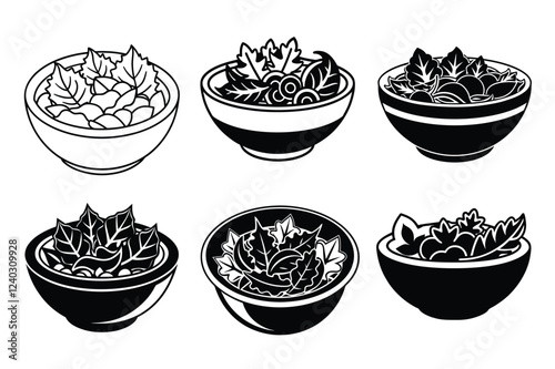 Pad Thai sets icon vector on White Background ,Vector Art Illustration on white background.