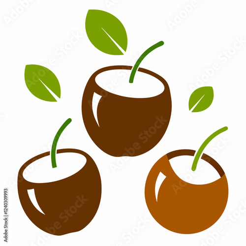 vector illustration of a green coconut 