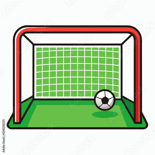 soccer ball in goal net