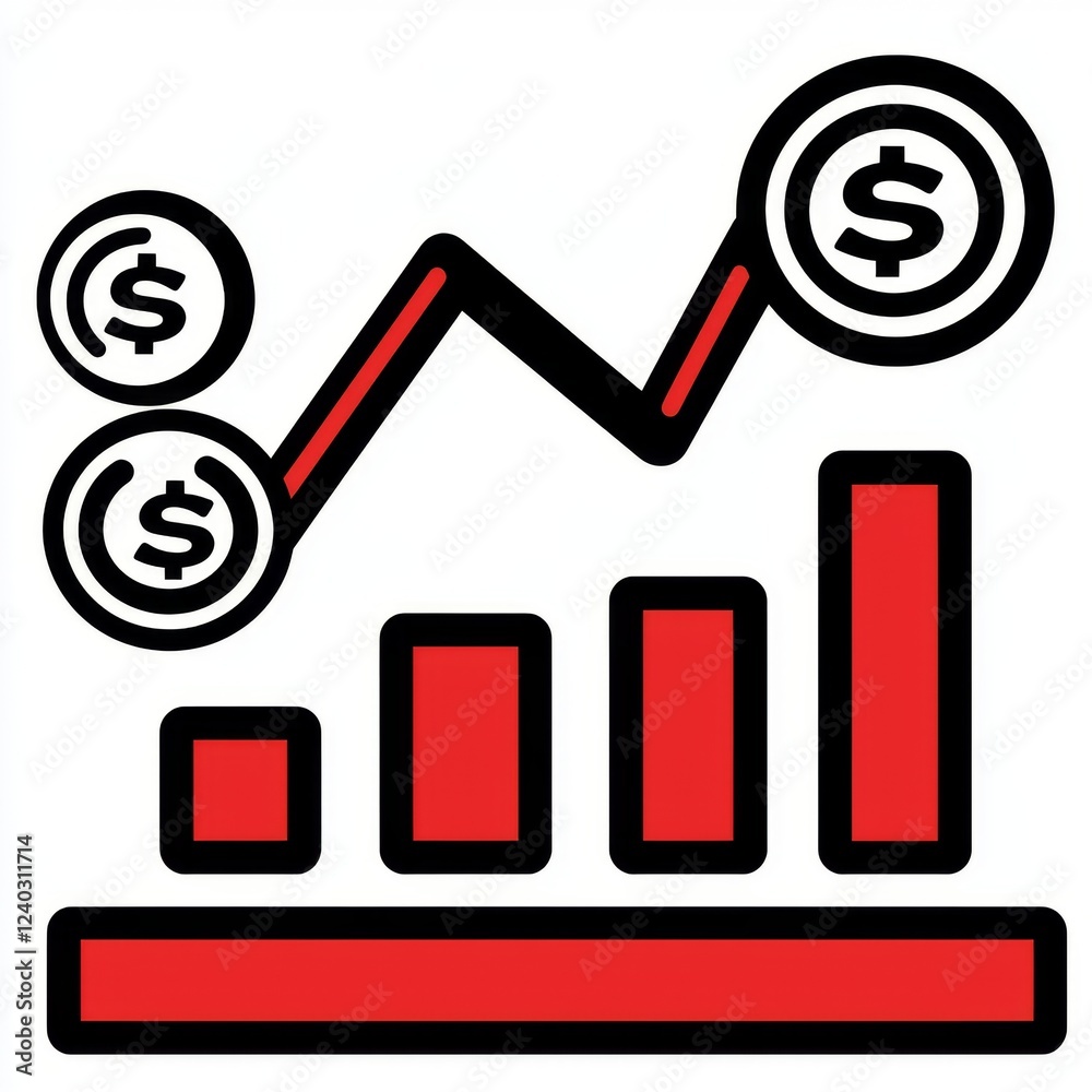 Financial Growth Visualization with Graph and Currency Symbols Representing Success and Profit in Business Financial Growth Visualization with Graph and Currency Symbols Representing Success and Profit in Business