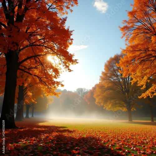 ,autumn landscape with trees, photo