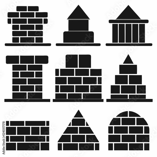 vector illustration of a brick wall