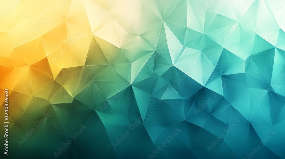 Fototapeta premium Geometric Abstract Pattern in Yellow Green and Blue. Generative AI
