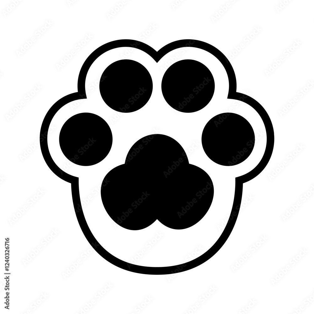 Cat or dog paw icon. Paw icon. Dog, cat paw icon. Cat or dog paw icon. Paw icon. Dog, cat paw icon.