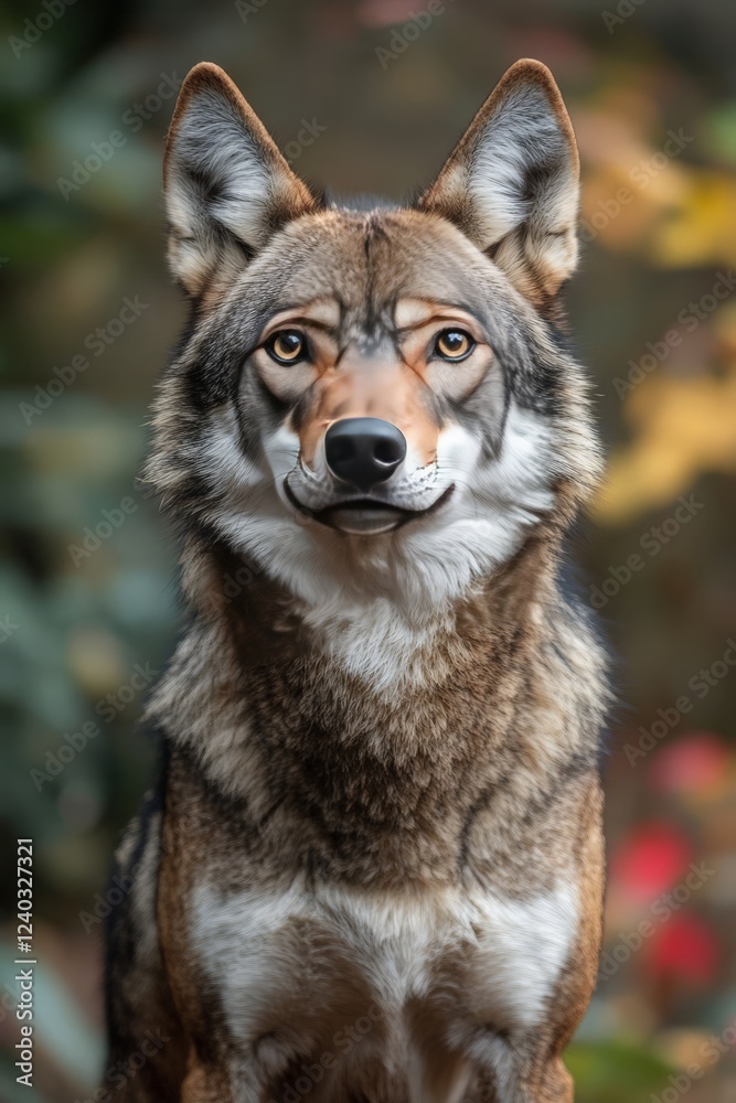 Fototapeta premium Portrait of a grey wolf (Canis lupus)