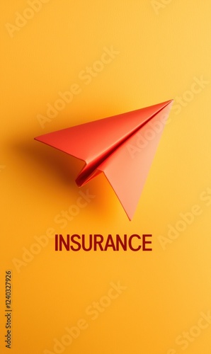 Travel Insurance Concept: Minimal Paper Plane & Ring