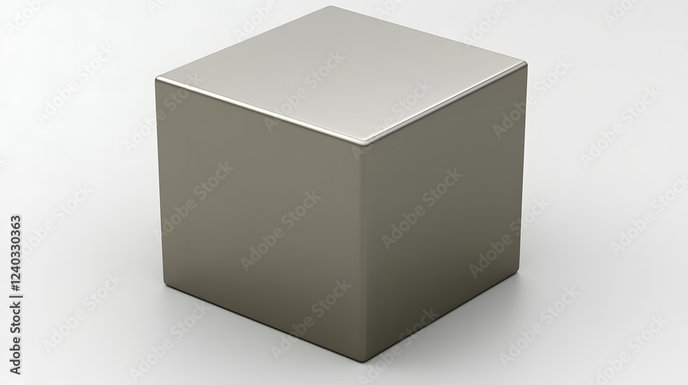 Metallic Cube 3D Render Gray Silver Minimalist Geometric Shape Metallic Cube 3D Render Gray Silver Minimalist Geometric Shape