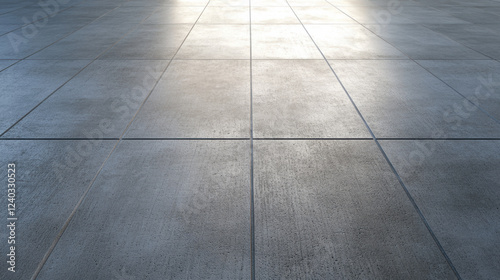 Smooth concrete floor with subtle texture, ideal for modern spaces and industrial designs. light reflects softly, enhancing minimalist aesthetic