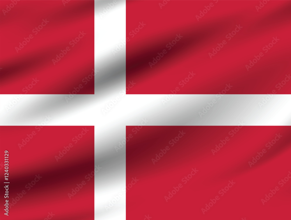 Denmark flag. The official ratio. The wavy flag. Standard size. Flapping pleated flags. Flag icon. 3d illustration. Computer illustration. Digital illustration. Vector illustration. Denmark flag. The official ratio. The wavy flag. Standard size. Flapping pleated flags. Flag icon. 3d illustration. Computer illustration. Digital illustration. Vector illustration.