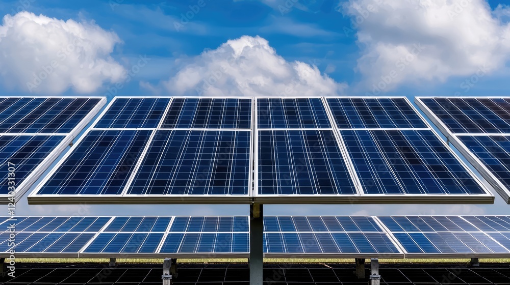 Solar panels under sunny sky, clean energy (1) Solar panels under sunny sky, clean energy (1)